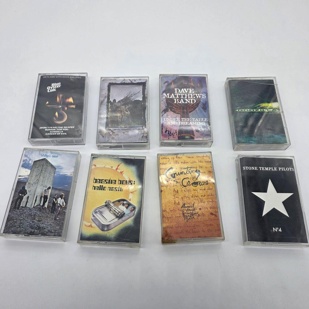Vintage Lot 8 Cassette Tapes Blue Oyster Cult Led Zeppelin Beastie Boys STP Rock